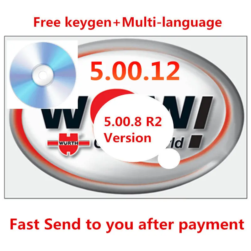 2021 горячая Распродажа для WOW Вюрт V5.00.12 V5.00.8 multi язык с бесплатной Keygen отправить