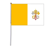 free shipping xvggdg 100pcs 14 21cm vatican hand flag promotion wholesale small vatican hand waving national flag