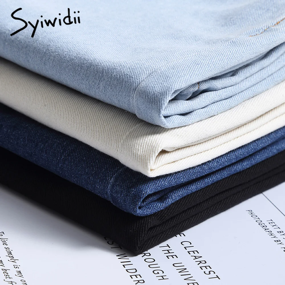 Джинсы mom с высокой талией черные белые небесно-голубые джинсовые брюки эффектом