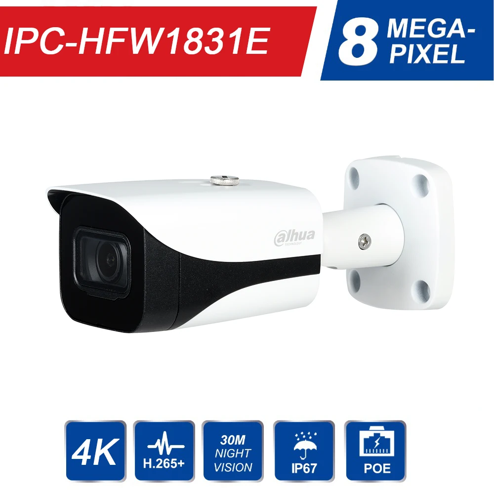 DH IP камера 4K 8MP IPC HFW1831E P WDR IR Mini Bullet сетевая с логотипом|Камеры видеонаблюдения| |