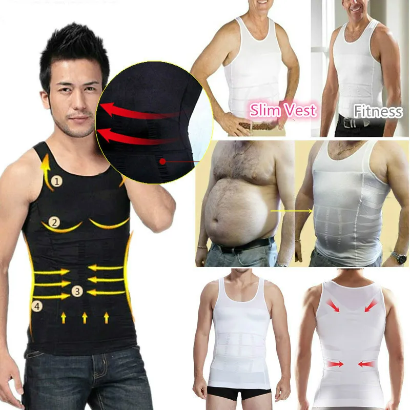 

2021 Men Slimming Body Shaper Tummy Shapewear Fat Burning Vest Modeling Underwear Corset Waist Trainer Muscle Girdle Shirt