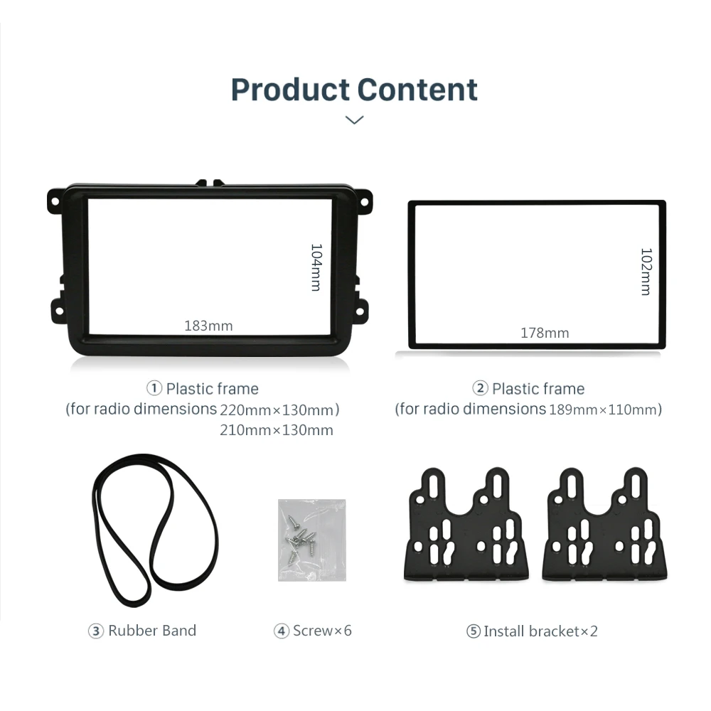 

2 Din Car Fascia For VOLKSWAGEN Stereo Panel Dash Mount Installation Double Din Frame Install Kit Refit Fascia 178 *102mm