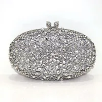 New Style Luxury Hollow Out Crystal Floral Diamond Evening Clutch Bag Fashion Flower Crystals Clutch Handbag and Purse