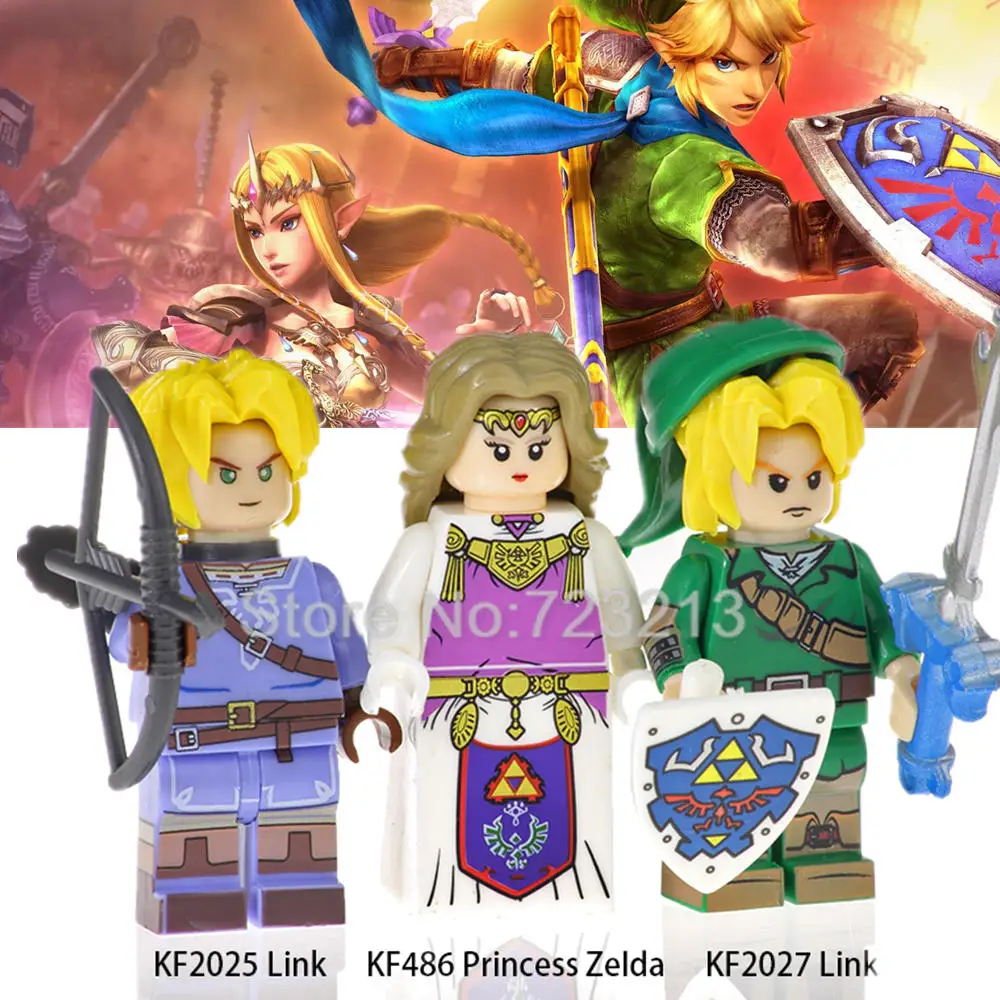 3pcs Легенда о фигурке набор мультфильм игра принцесса Zelda ссылка Hyrule воины строительные блоки модели Кирпичи игрушки для детей Подарки - Цвет: 3pcs