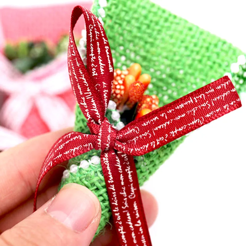 1 шт. джутовая хэндмейд в декорированном мешковиной горшке гессенской цветок