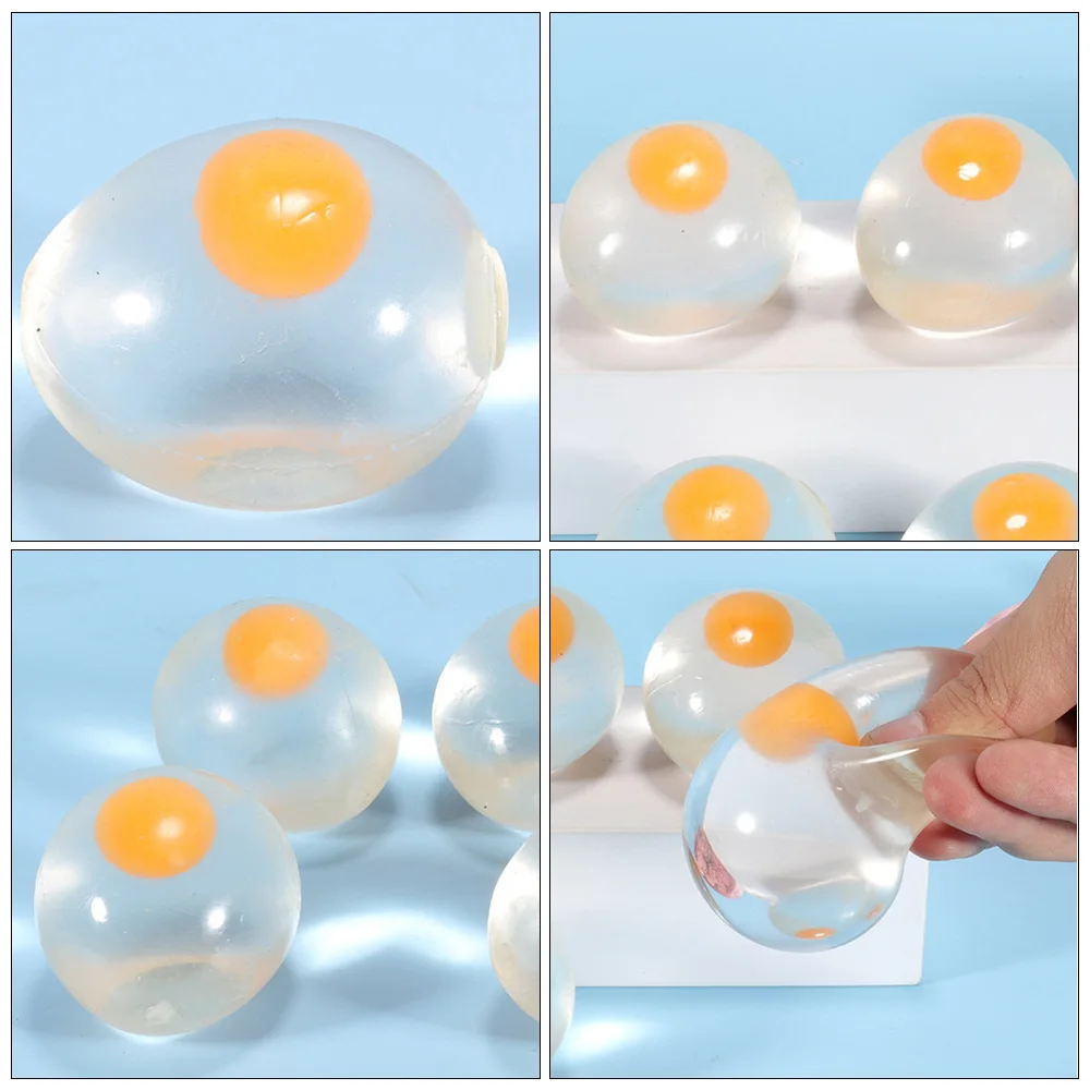 

10Pcs Egg Balls Smash Water Creative Squeezing Balls (White,Yellow)