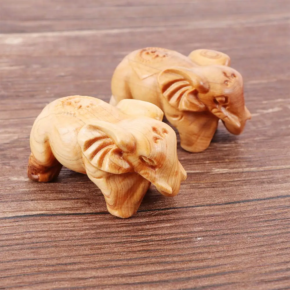 1 шт. фигурки слонов ремесло Резные Природные деревянные минеральные мини