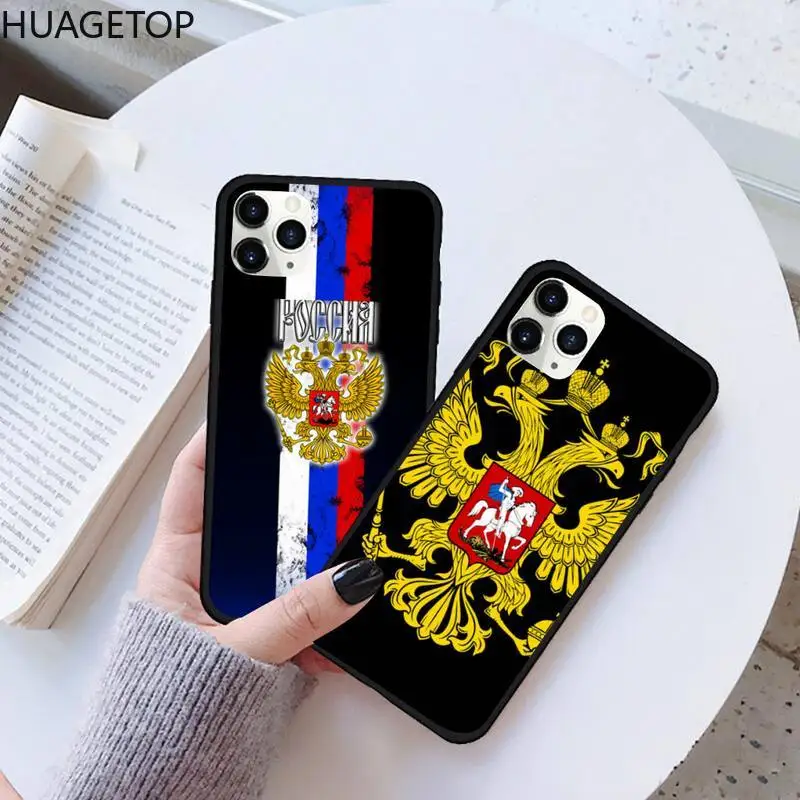 

Russia Flag national emblem Phone Case Rubber for iPhone 11 pro XS MAX 8 7 6 6S Plus X 5S SE 2020 XR case