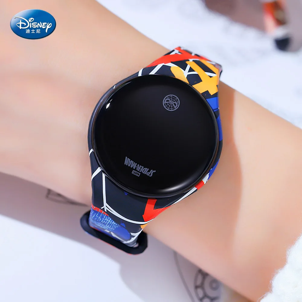 Детские цифровые часы Disney, умные спортивные часы для мальчиков и девочек с изображением Человека-паука, Микки Мауса, замерзшего мультяшного... от AliExpress WW