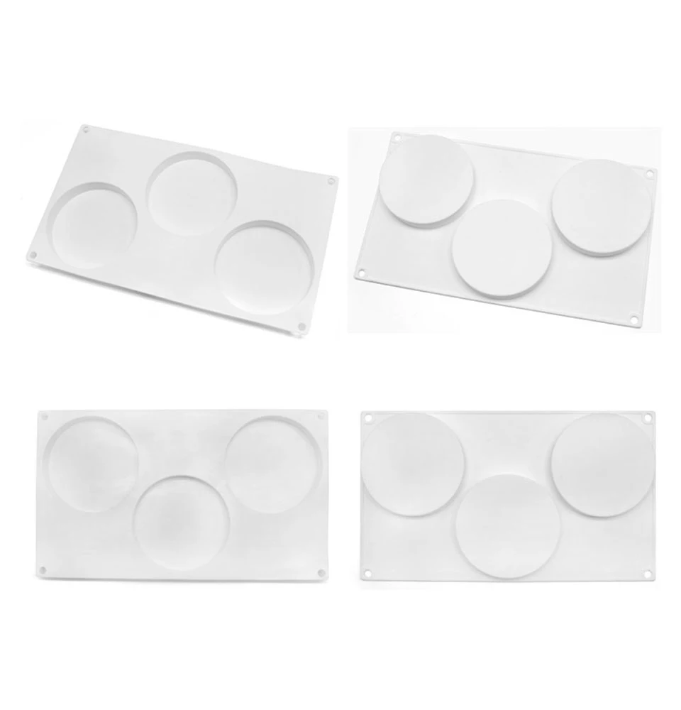 3 отверстия круглые силиконовые формы инструменты для украшения торта форма