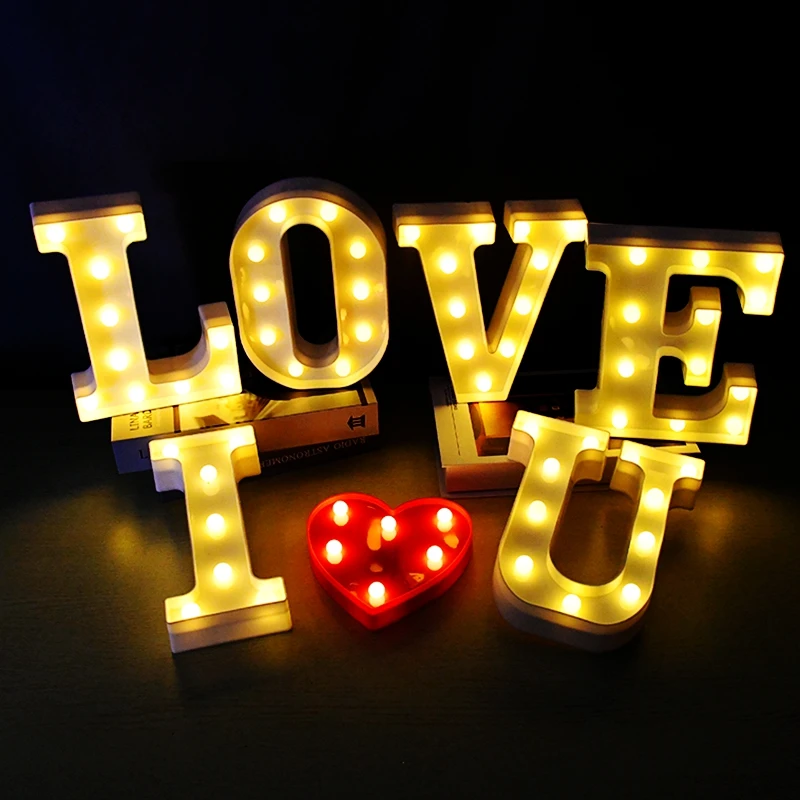 21 см светодиодный письмо Ночной светильник 26 Английский алфавит номер Батарея