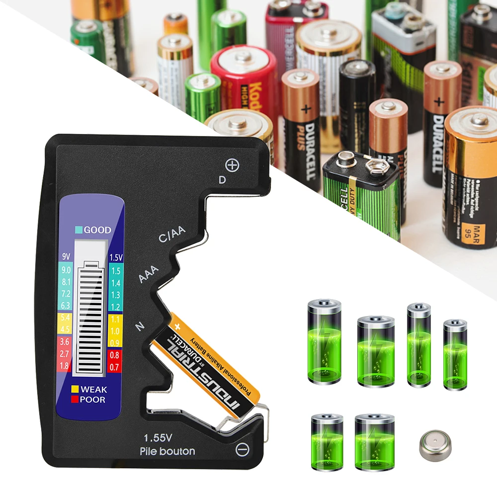 

ЖК-дисплей Цифровой тестер емкости аккумулятора для C D N AA AAA 9V 1,5 V