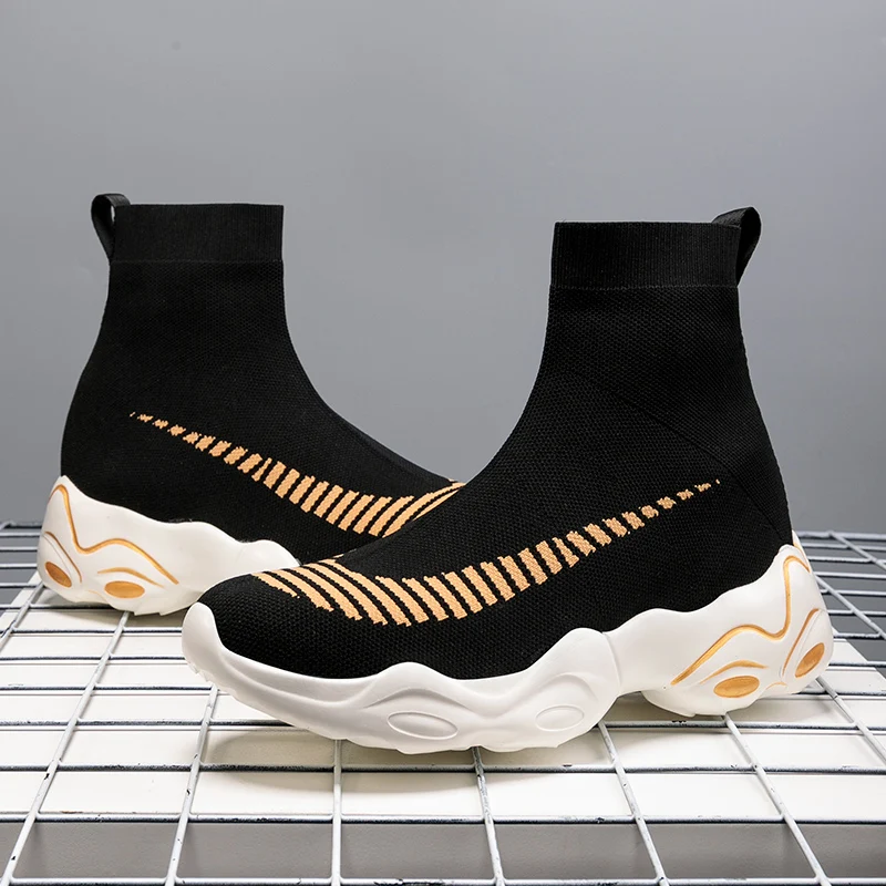 2019 Men Fly-knitted Shoes for men Sneaker Male Fashion Sock Designer women Causal sapato masculino Summer | Обувь