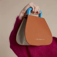 designer acrylic handle womens handbags fashion letters printing crossbody bags for women patchwork contrast color shoulder bag