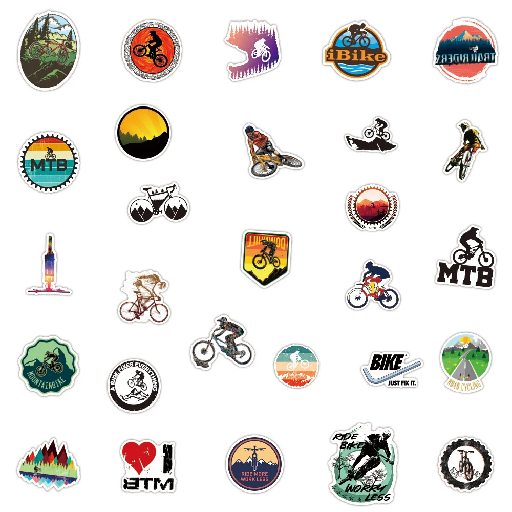 103050pcs mountain bike mtb stickers laptop guitar luggage skateboard phone waterproof cool graffiti sticker decal kid toys free global shipping