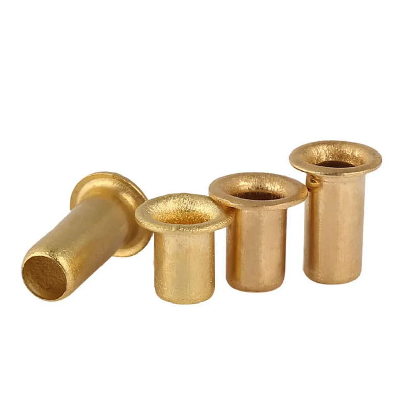 

Wkooa Brass Tubular Rivets Flat Head