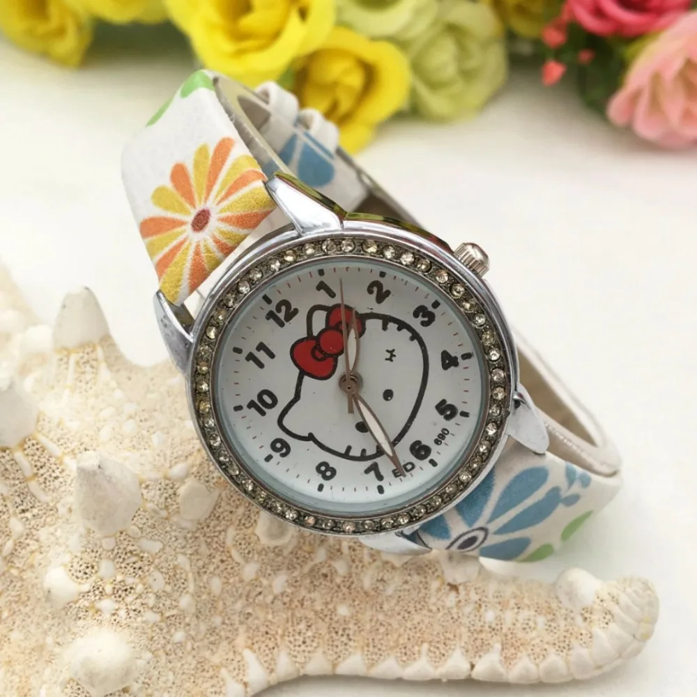 Hello kitty красивые детские часы KT cat студенческие Kitty Корея мультфильм