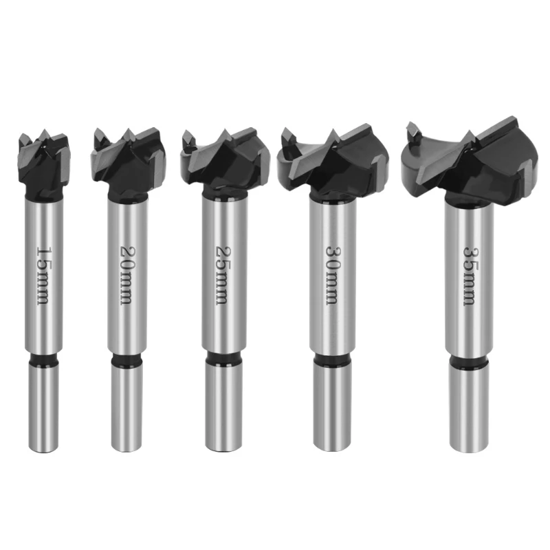 

5Pcs Wood Hole Saw Diameter 15mm-35mm Drill Bit Cemented Carbide High Abrasion Resistance Accessory Professional Tools