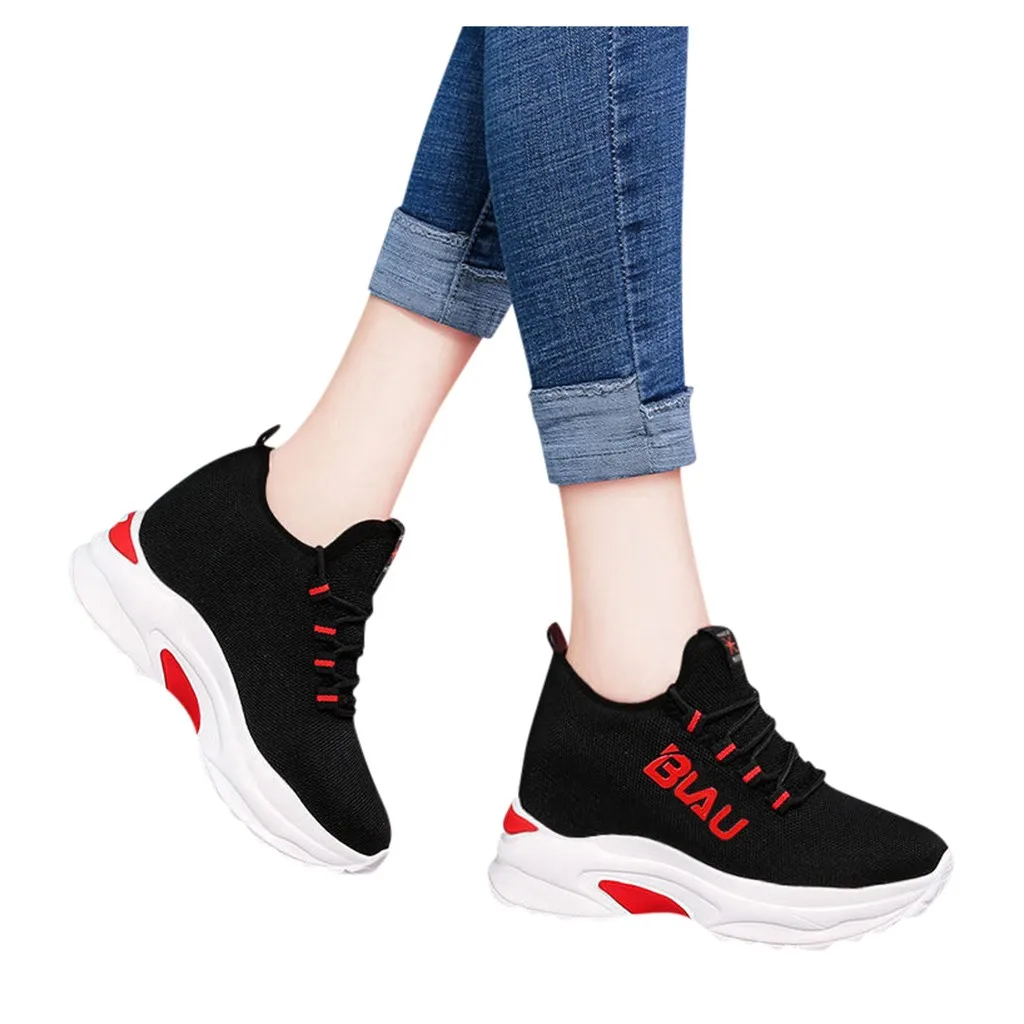 Кроссовки женские массивные спортивная обувь на платформе со шнуровкой сетчатые