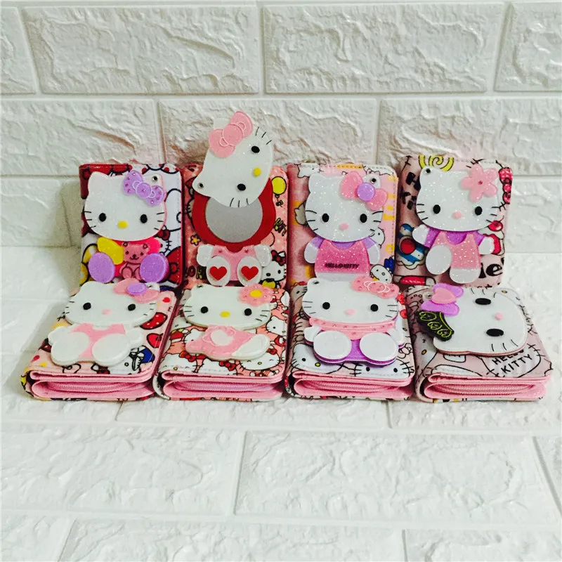 HELLO KITTY Модный женский короткий кошелек с рисунком милый детский индивидуальный