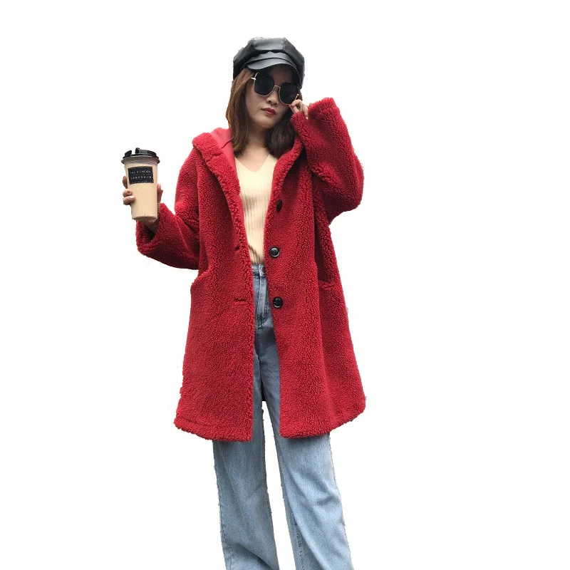 2019 осеннее и зимнее новое пальто для стрижки овец женское длинное из