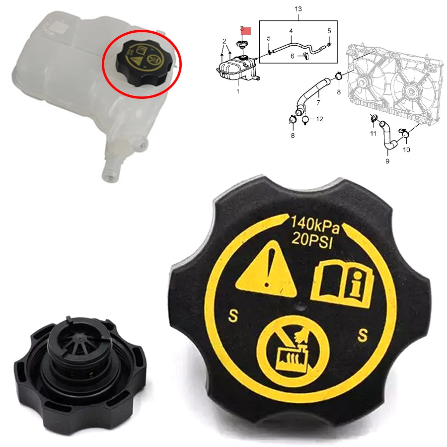 13502353 Car Radiator Expansion Water Tank Cap Cover For Opel Vauxhall Astra Insignia Corsa Zafira Cruze Cadillac Saab GMC UKON