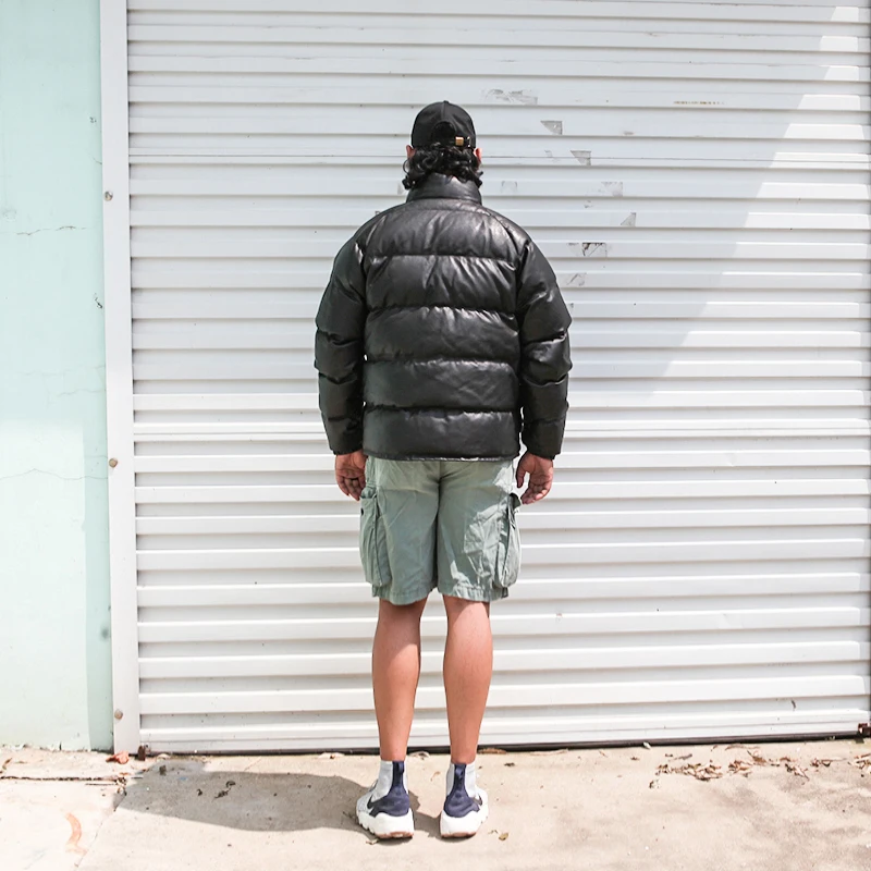 Мужская теплая куртка из козьей кожи на молнии с 90% утиными перьями | одежда