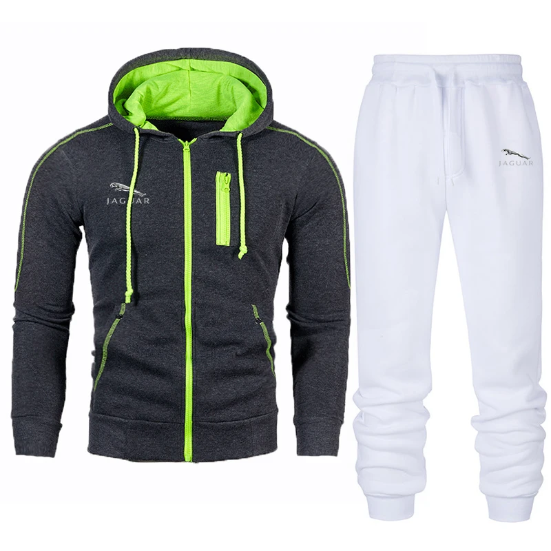 

2021 New Brand Men Clothing JAGUAR Tracksuit 2 Piece Hoodies+Pants Men's Hoodie Set Sports Suit Streetswear Jackets Man Sets