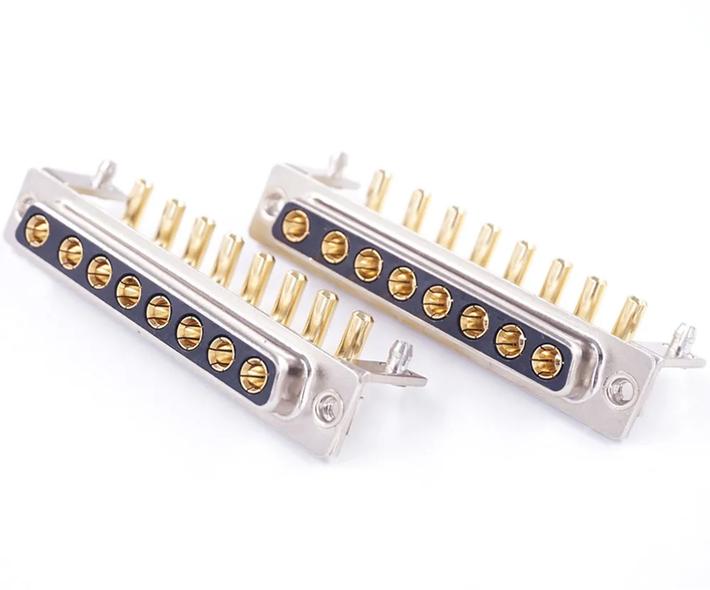 

2 pcs High Power 30A 8W8 D-Sub Connector Combo Receptacle Female Socket 8 Pin Power Panel Mount Through Hole Right Angle bracket