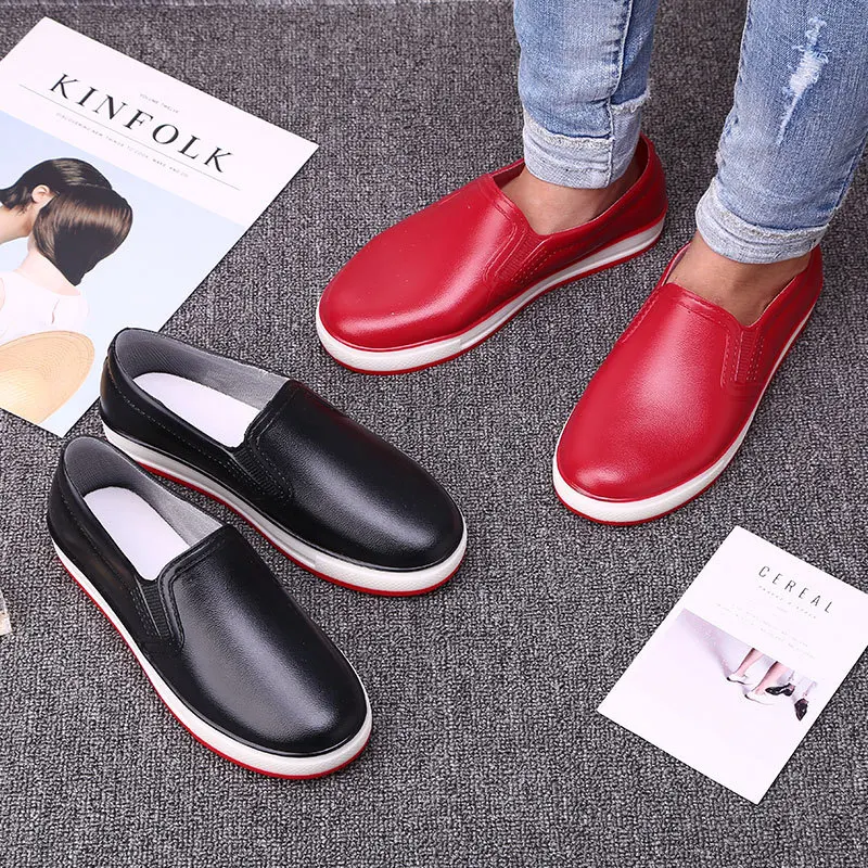 Сапоги Aleafalling женские короткие прочные резиновые до щиколотки на плоской подошве