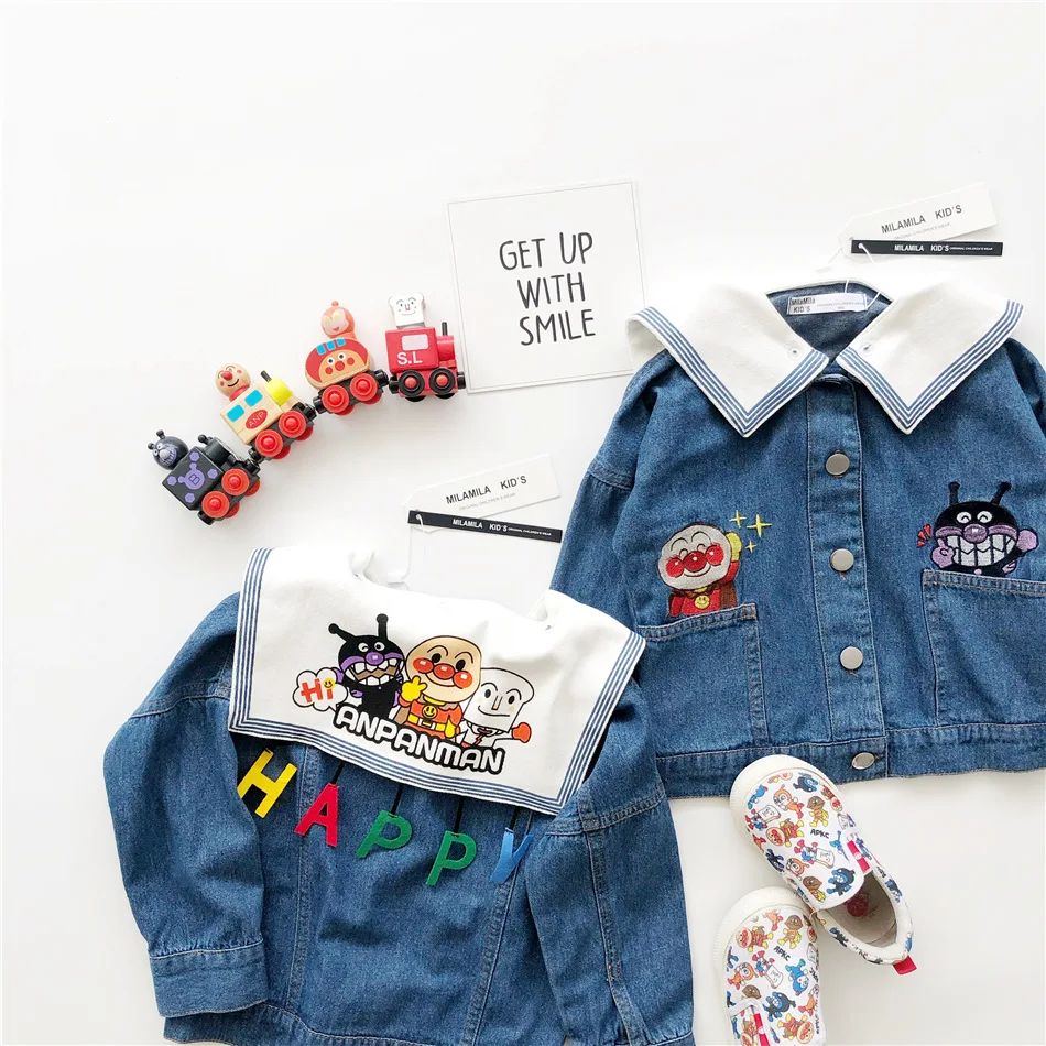 Tonytaobaby осенне зимняя одежда новая детская темно Синее джинсовое пальто куртка