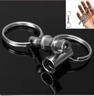 1 шт., раздвижной двухкомпонентный брелок для ключей, съемное кольцо для ключей, брелок для ключей в виде пояса Пряжка, кольцо-зажим, походные автомобильные брелки