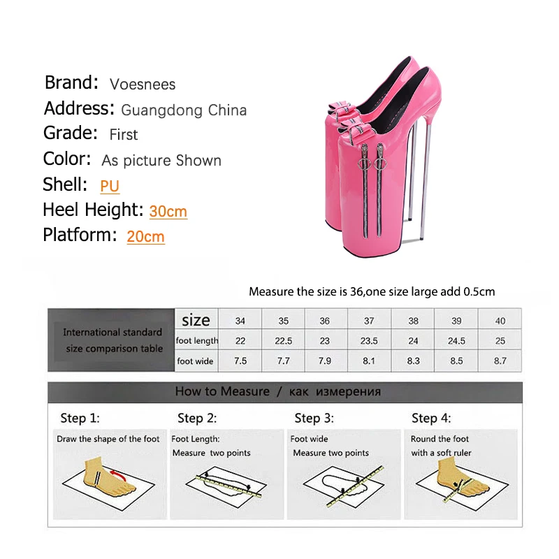 

Voesnees Women's Pumps 2020 New Female Fashion Stiletto Waterproof Platform High Heels 30cm Large Size Steel Tube Dancing Shoes