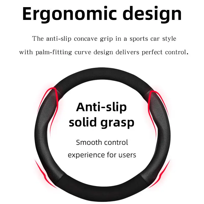 

Custom Auto Car Universal PU Leather Car Cover Steering Wheel cover carbon fiber