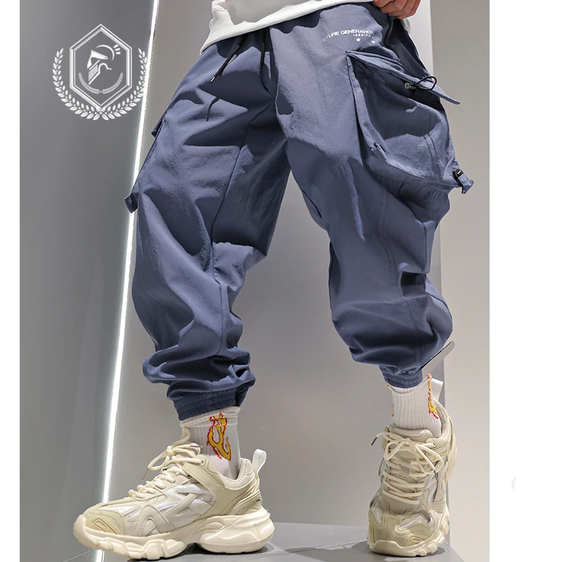 

Men Loose Safari Style Harem Jogger Pants Fashion Fleece Heavyweight Pockets Ankle-Length Hip Hop Pants