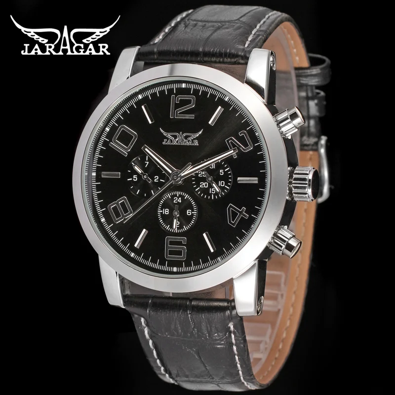 Часы мужские механические с двойным циферблатом и датой | Наручные часы