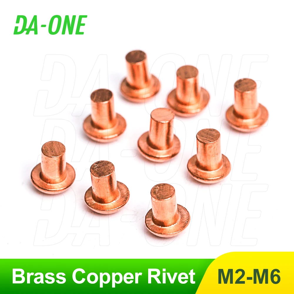 

M2 M2.5 M3 M4 M6 Manual Metal Hardware Fasteners Riveter Tools Rivets 10/100 Pcs GB867 Brass Copper Round Head Cap Solid Rivet