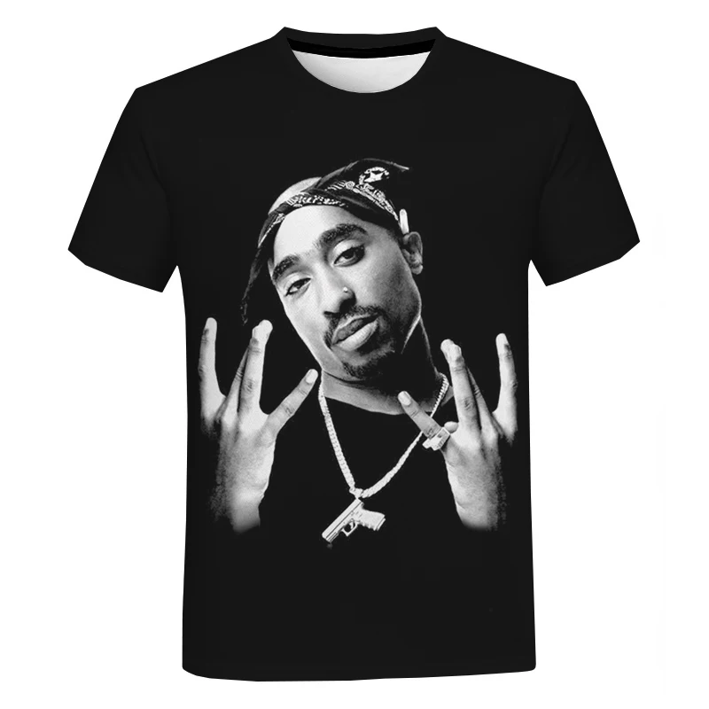 2Pac & Nipsey Hussle 3D принтом Футболка для мужчин и женщин Летняя повседневная одежда в