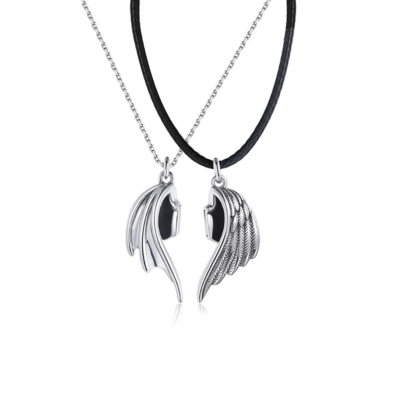 1 пара магнитных ожерелий "Ангелы и Демоны" в готическом панковском стиле для мужчин, ювелирное изделие для свадебных пар, подарок на День Влюбленных.