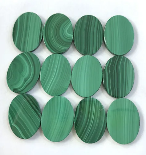 

100% Natural Malachite flat oval cabochon 13*18mm oval gemstone cabochon Wholesale semi-precious CAB 10pcs/lot ring face