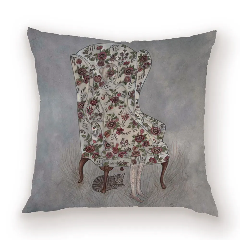 

Винтажный цветочный чехол для подушки, Чехлы для подушек, белые декоративные Чехлы для подушек Kissen