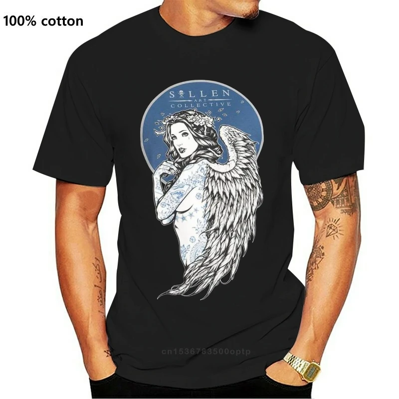 

New Sullen Mens Lady of Ink T Shirt Black Tee Clothing Apparel Printed T Shirts Short Sleeve Hipster Tee colour jurney Print 202