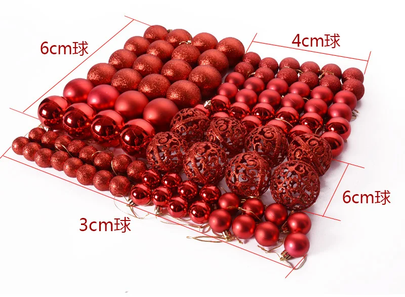 100 шт. Рождественский шар 4 типа рождественские украшения украшение для дома