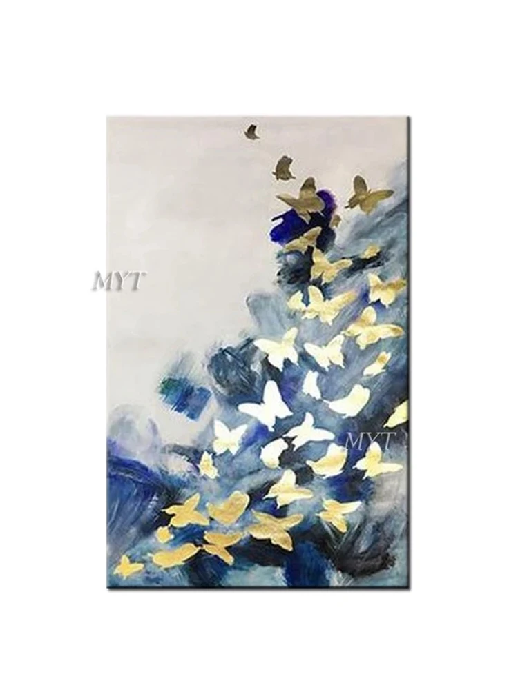 Бесплатная доставка ручная работа абстрактные очаровательные Синие Бабочки