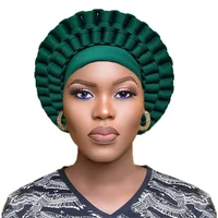 2021 african headtie turban hat for women ready to wear auto gele female head wraps muslim caps nigerian wedding gele