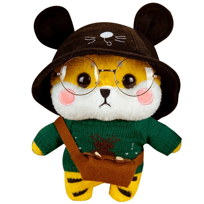 

30cm/12in Plush Doll Lovely Stuffed Animal Tiger DIY Dress Up Toy Soft Comfort Sleeping Doll Home Decor Xmas Party Gift