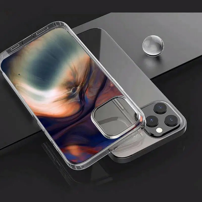 

Colorful painting quicksand illusion Phone Case Transparent for iPhone Samsung A S 11 12 6 7 8 9 30 Pro X Max XR Plus lite