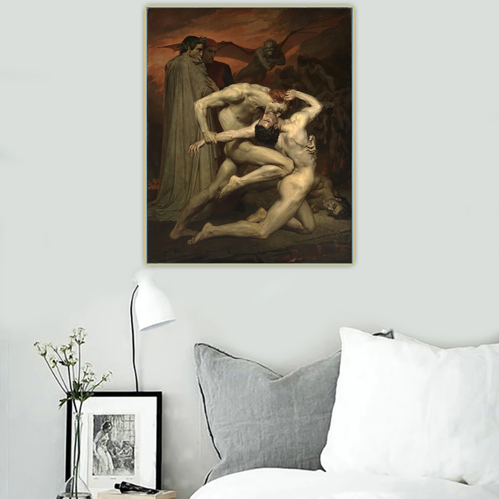 Цитон Вильям Адольф Bouguereau Dante Данте и Вирджил в аду Canvas Холст Картина маслом