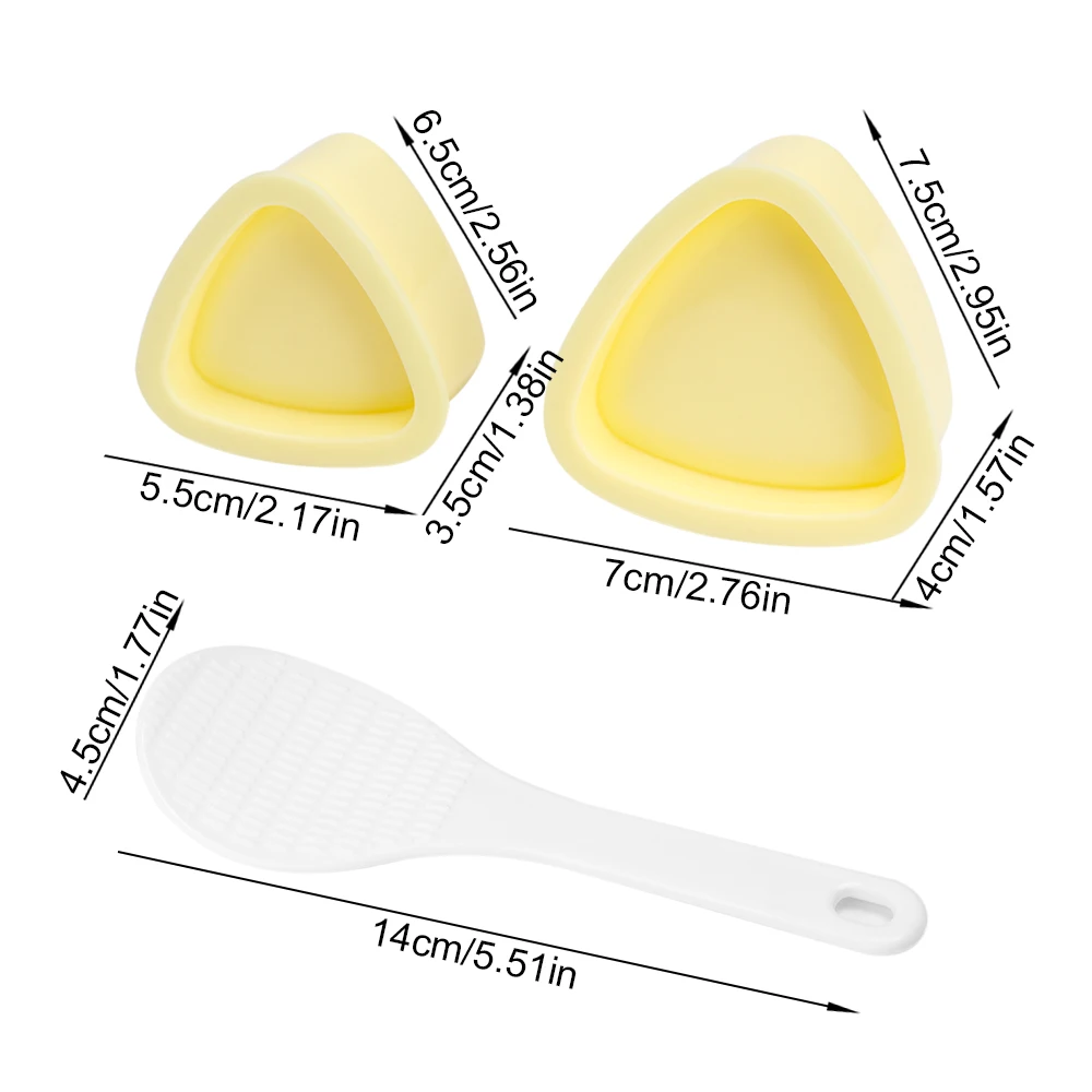 

3PCS Large Small Triangle Rice Ball Mold Food Press Sushi Maker Decorating Bento Onigiri Japanese Home Kitchen With Rice Ladle