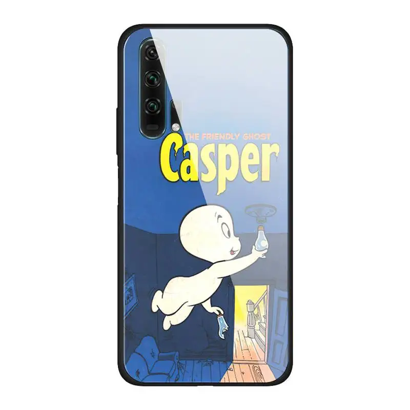 

Cute Casper Phone Case For Huawei Mate 9 10 lite 20Pro&Tempered Glass Back Cover For Honor 7A 8X 9 10 V10